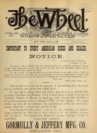 The Wheel Cycling Trade Review, Vol 1, No 13 cover