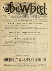 The Wheel Cycling Trade Review, Vol 1, No 8 cover