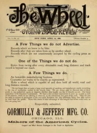The Wheel Cycling Trade Review, Vol 1, No 9 cover