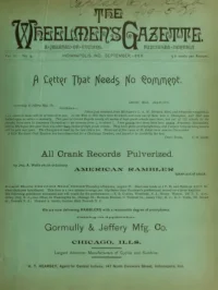 The Wheelmans Gazette, Vol 3, No 9 cover